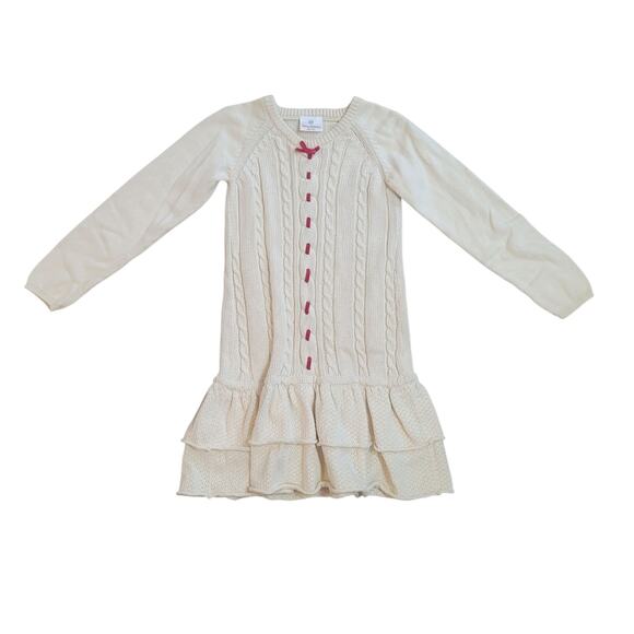 Hanna Andersson "Santa Lucia" Holiday Ivory Knit Dress Size 130 US 8 - Picture 6 of 9